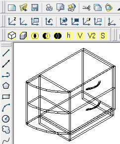 Figuren visar en modell av inventarier som kan användas av ett program för Detaljer möbeldesign.