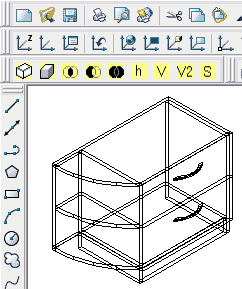 Figura e tregon një model të mobiljeve, e cila mund të përdoret nga një program për detaje design mobilje.